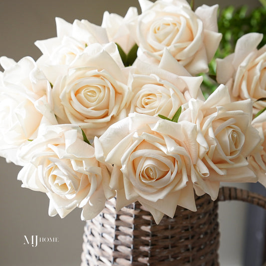 Real Touch Duchess Rose Stem | White