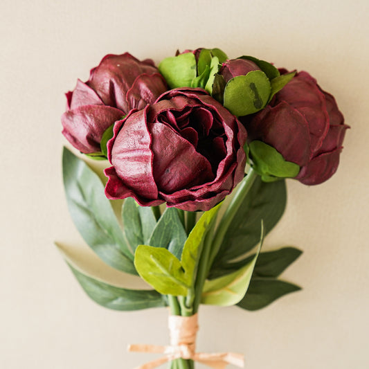 Real Touch Peony Bunch | Deep Purple