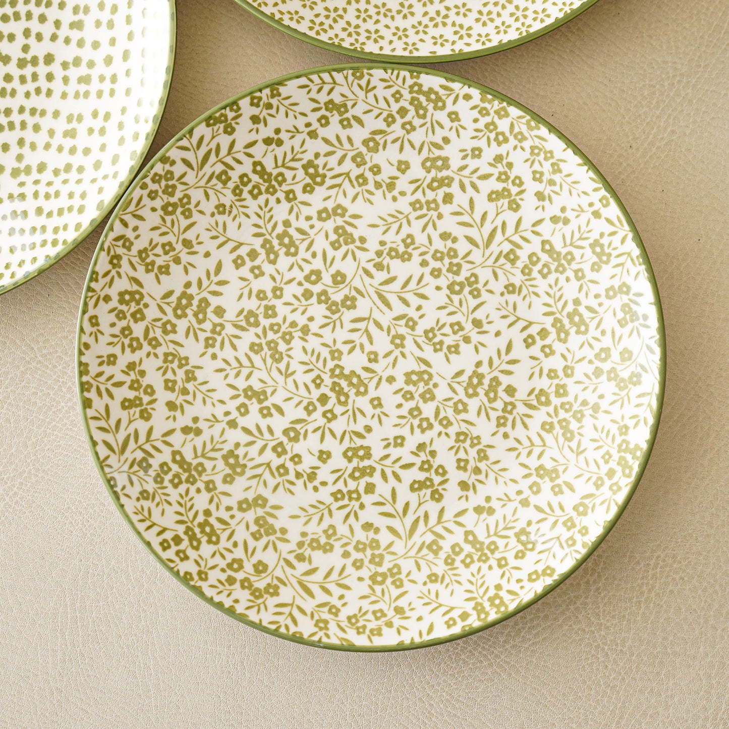 Green Patterned Plates