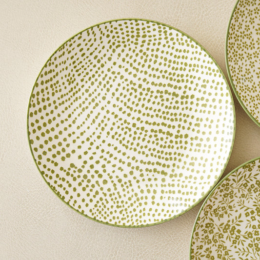 Green Patterned Plates