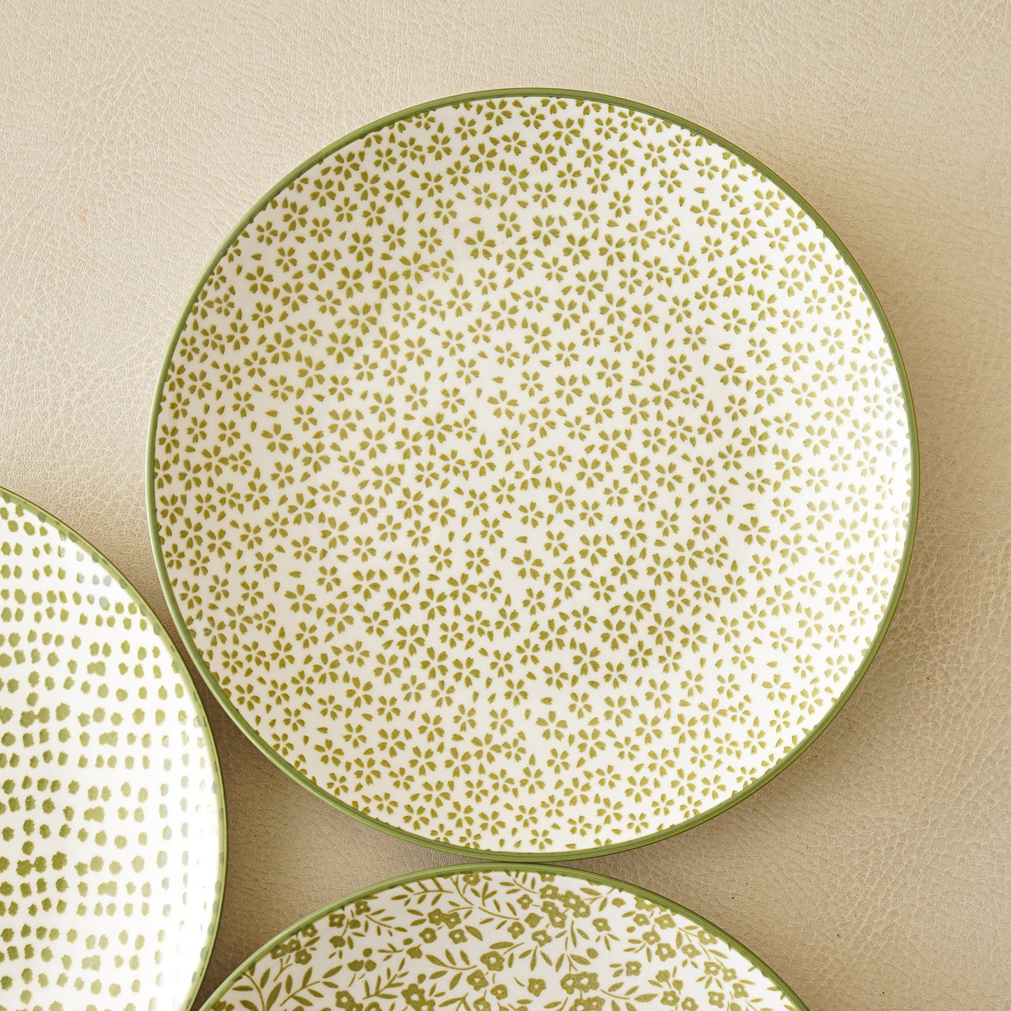Green Patterned Plates
