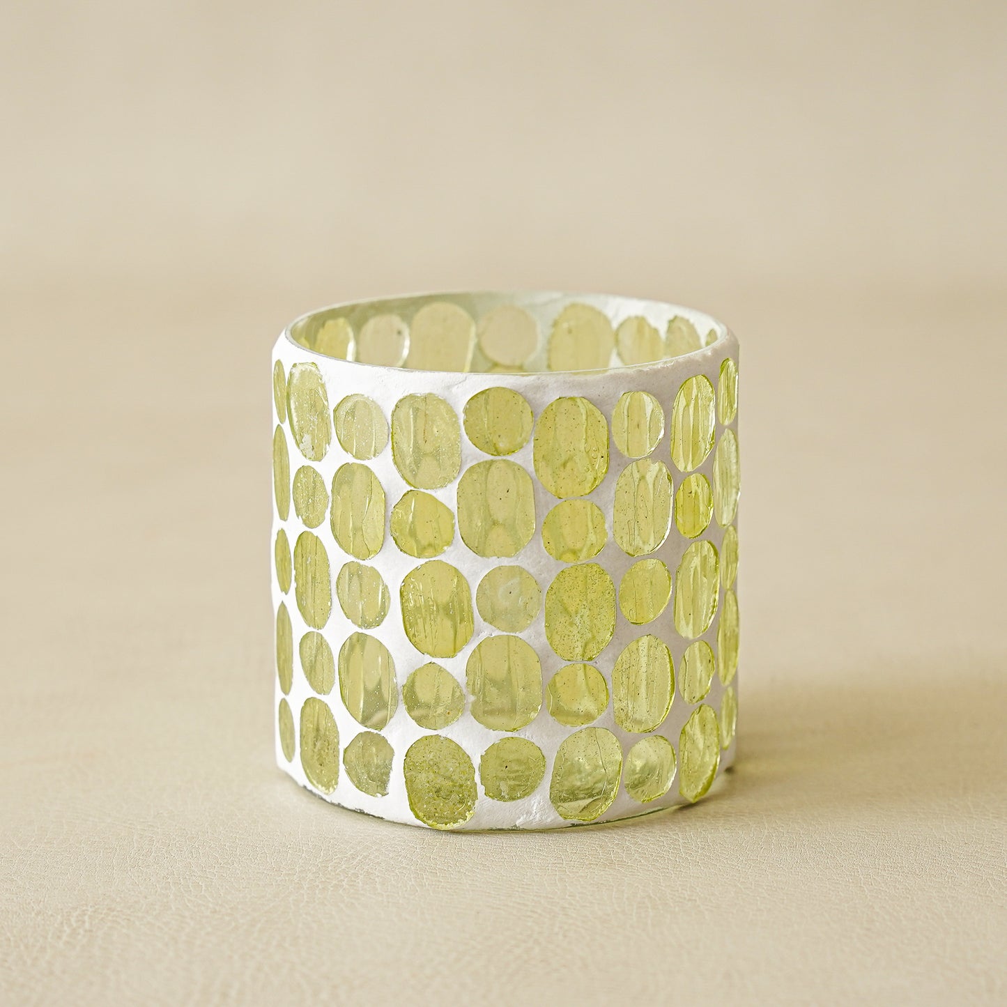 Mosaic Glass Jar | Lime