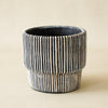 Black & Beige Ribbed Planter