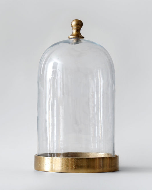 Glass Cloche with Gold Base