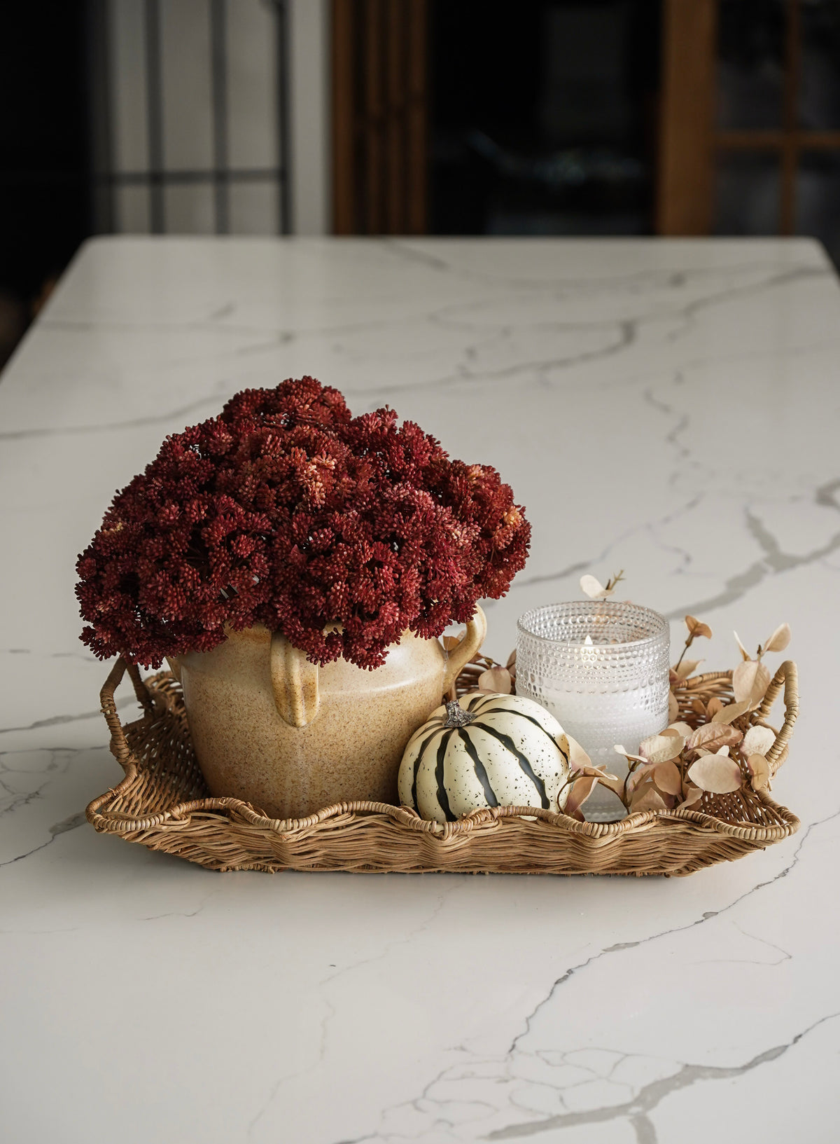 Scalloped Rattan Nesting Trays