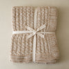 Cable Knit Throw Blanket | Latte