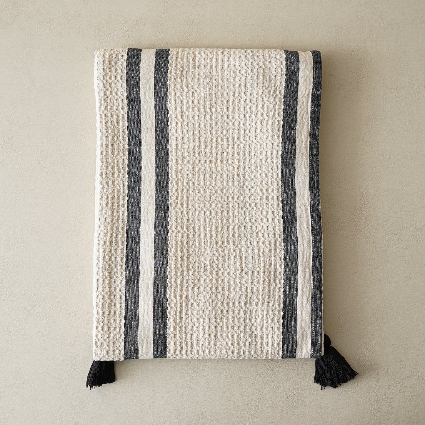 Black Waffle Chambray Blanket