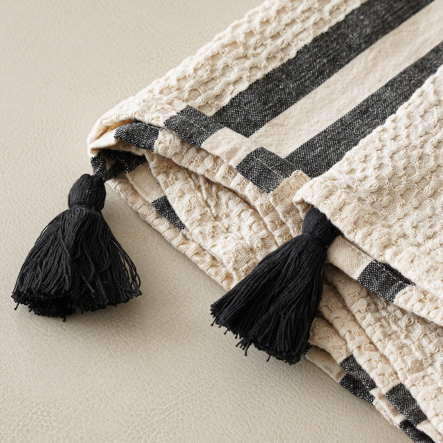 Black Waffle Chambray Blanket