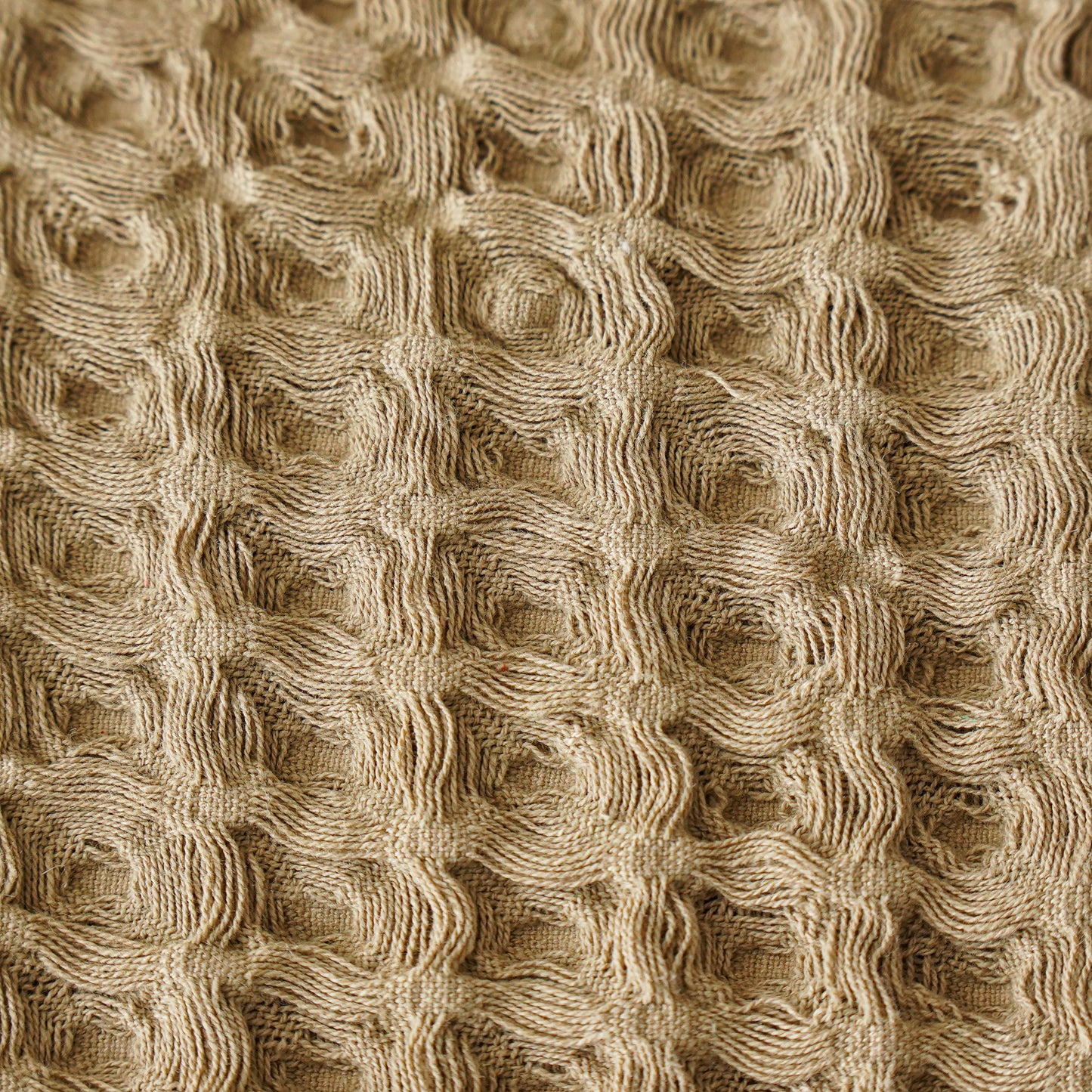 Cotton Waffle Weave Throw Blanket | Khaki