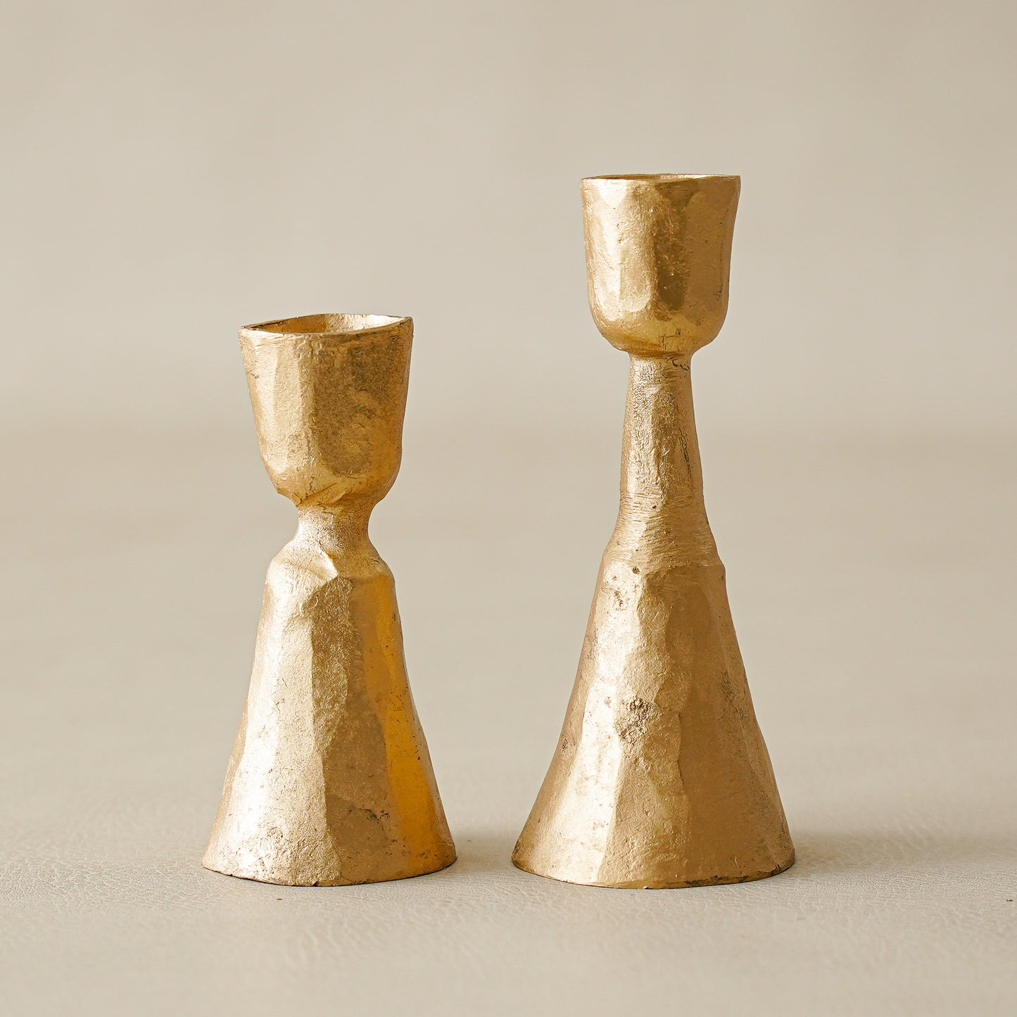 Gold Taper Candle Holder | Set of 2