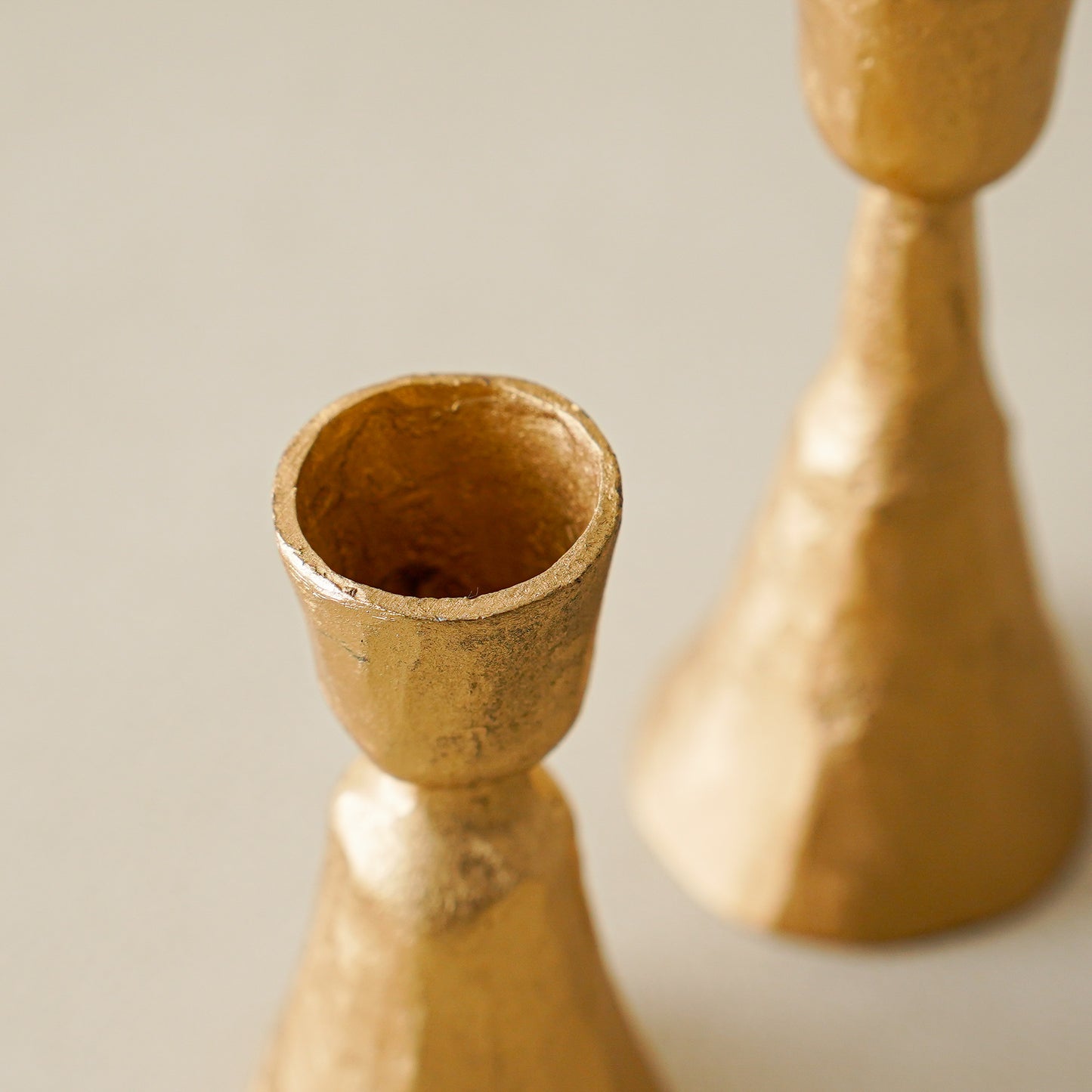 Gold Taper Candle Holder | Set of 2