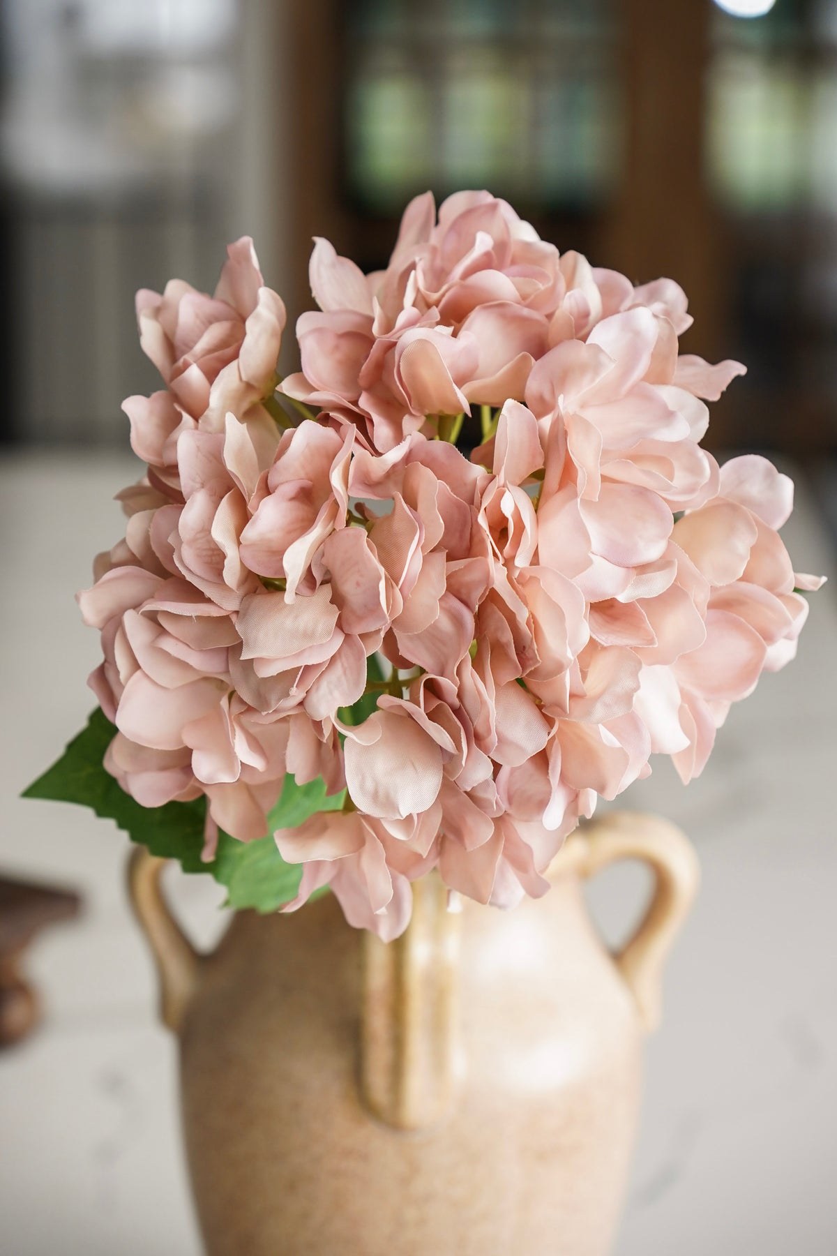 Faded Blush Real Touch Hydrangea Stem