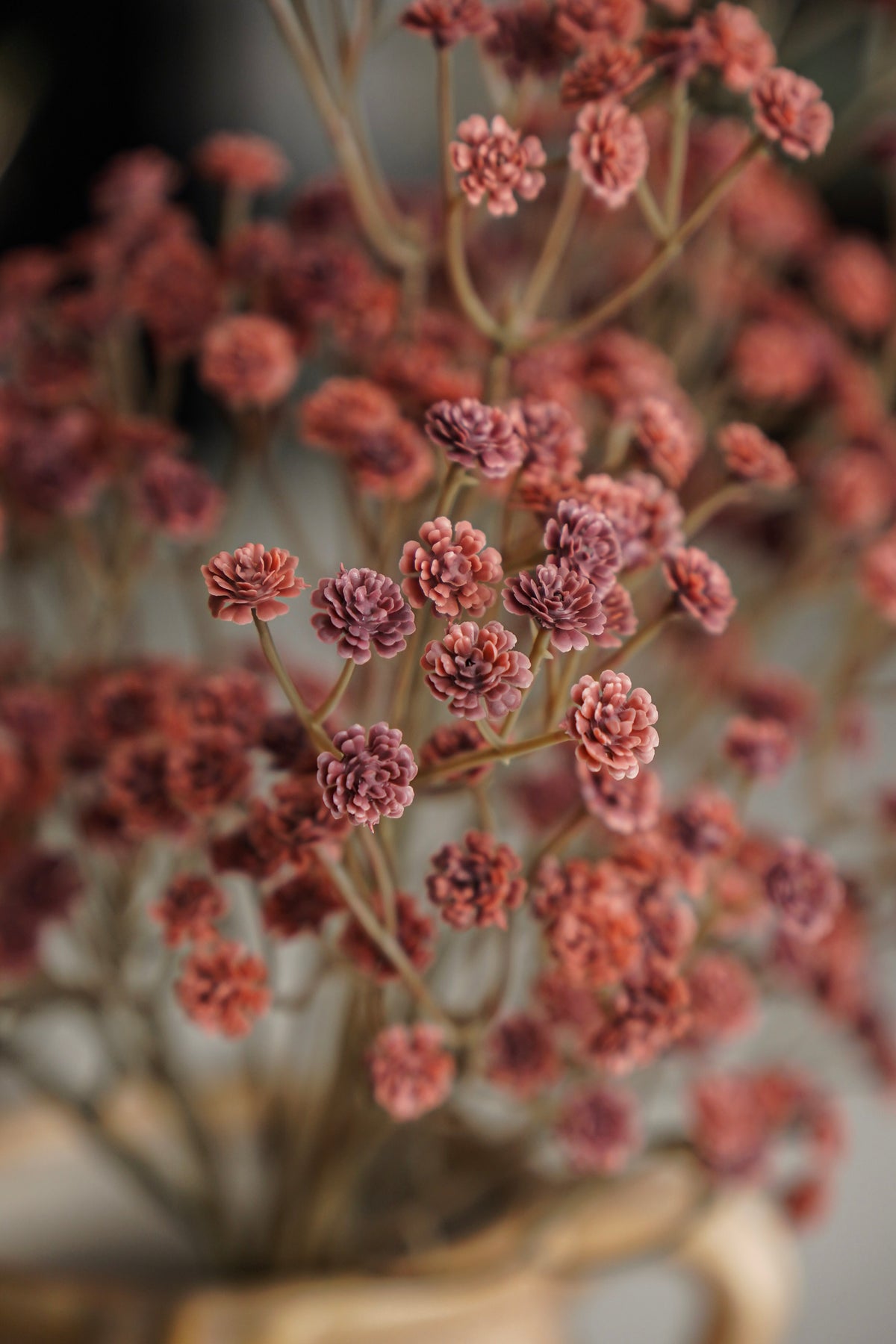 Real Touch Autumn Rose Baby’s Breath Bunch