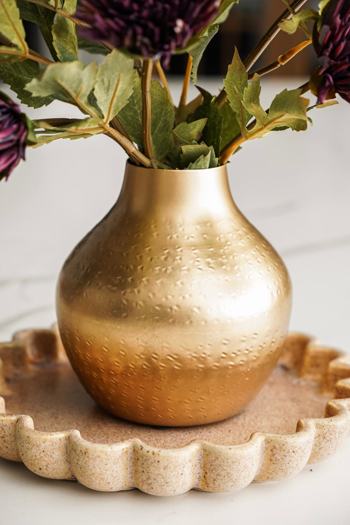 Gold Hammered Vase