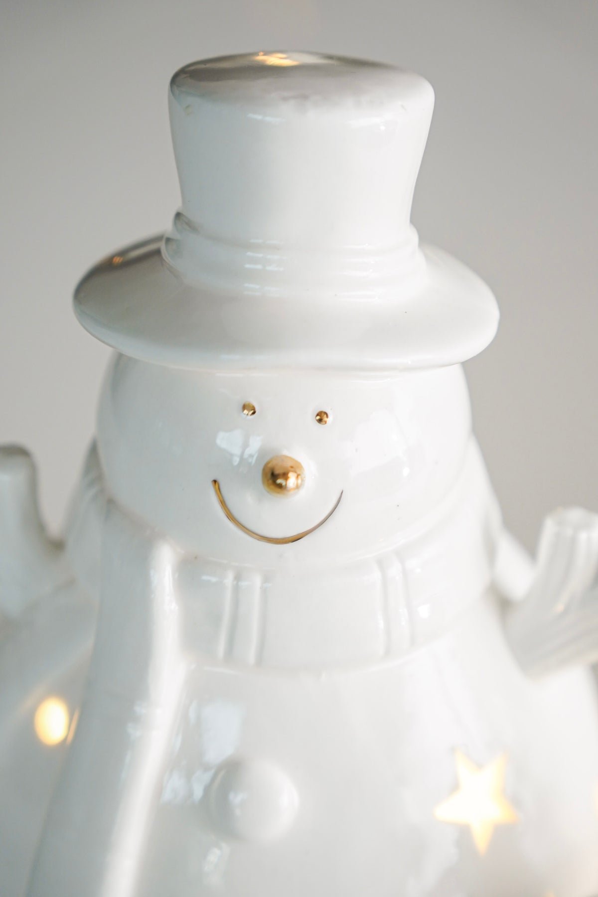 LED Ceramic Snowman Accent