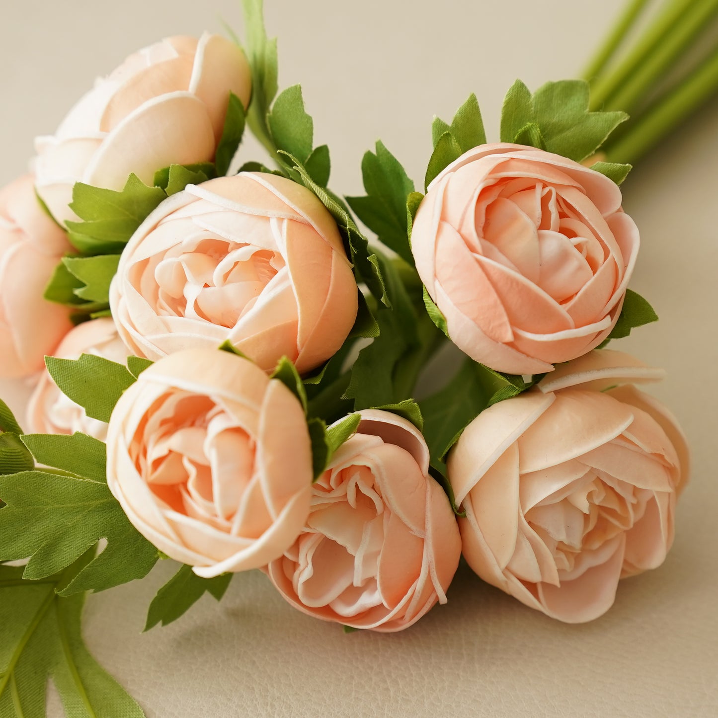 Real Touch Ranunculus Bunch | Light Peach