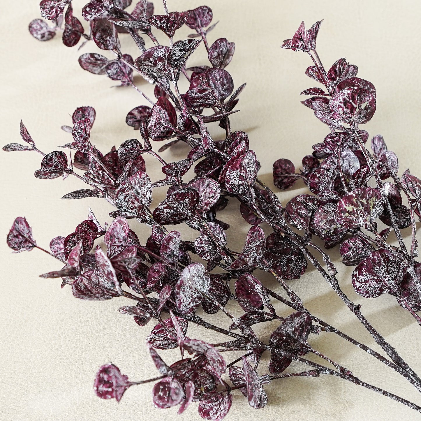 Plum Eucalyptus Stem | Whitewashed Faux Fall Floral Branch