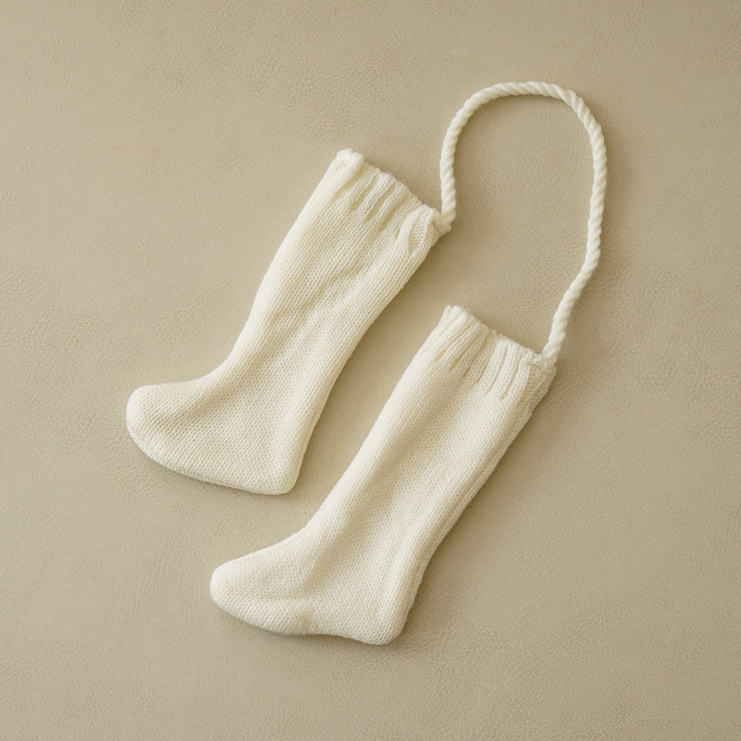 Mini Knit White Stocking Ornament