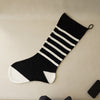 Jumbo Knit Black and White Stripe Stocking