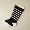 Classic Holiday Black and White Knit Stocking