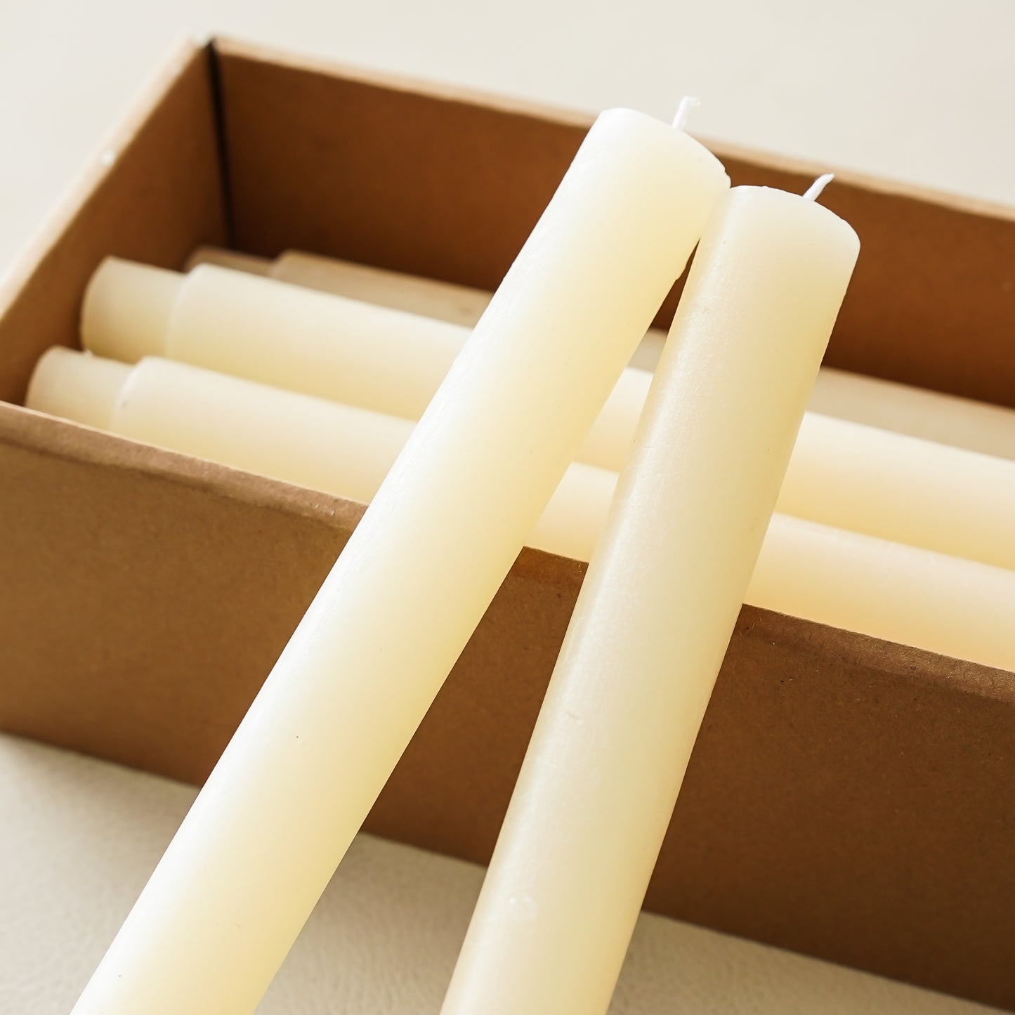 Powdered Chunky Taper Candles | Set of 12
