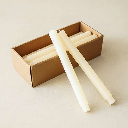 Powdered Chunky Taper Candles | Set of 12