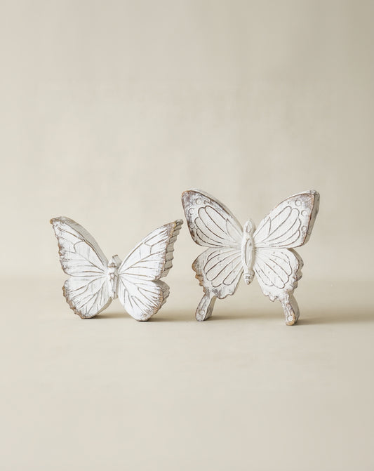 Whitewash Butterfly Accents