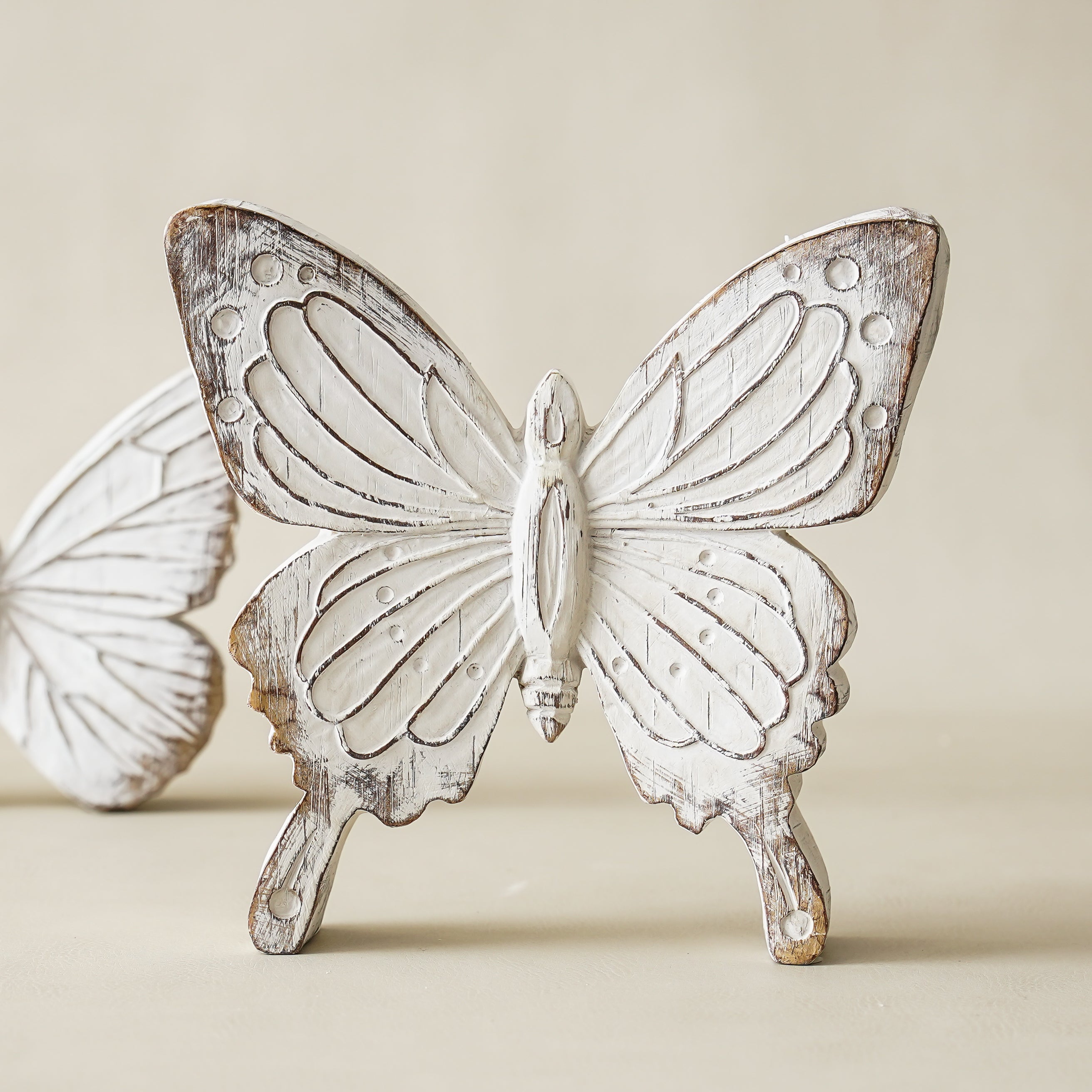 Whitewash Butterfly Accents