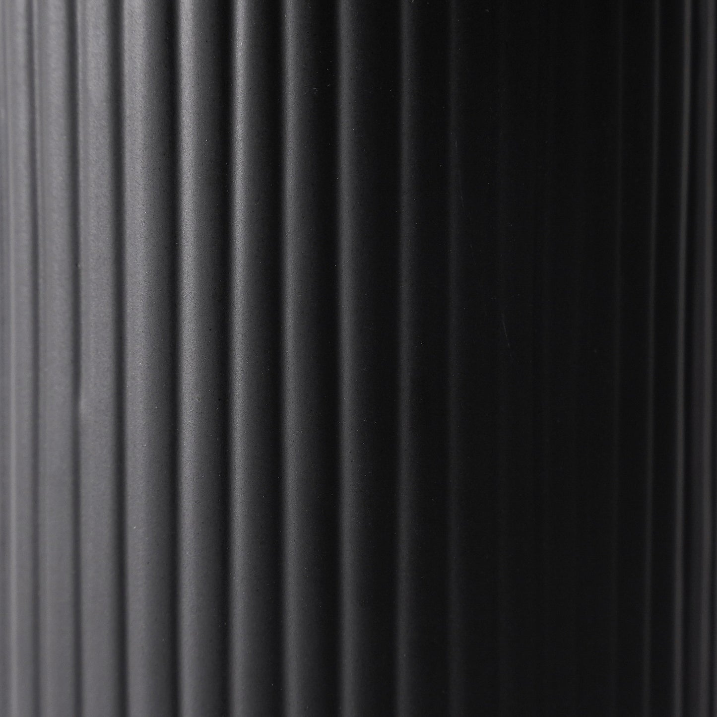 Matte Black Ribbed Vase