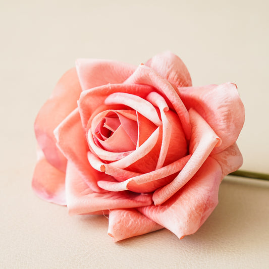 Real Touch Duchess Rose Stem | Coral