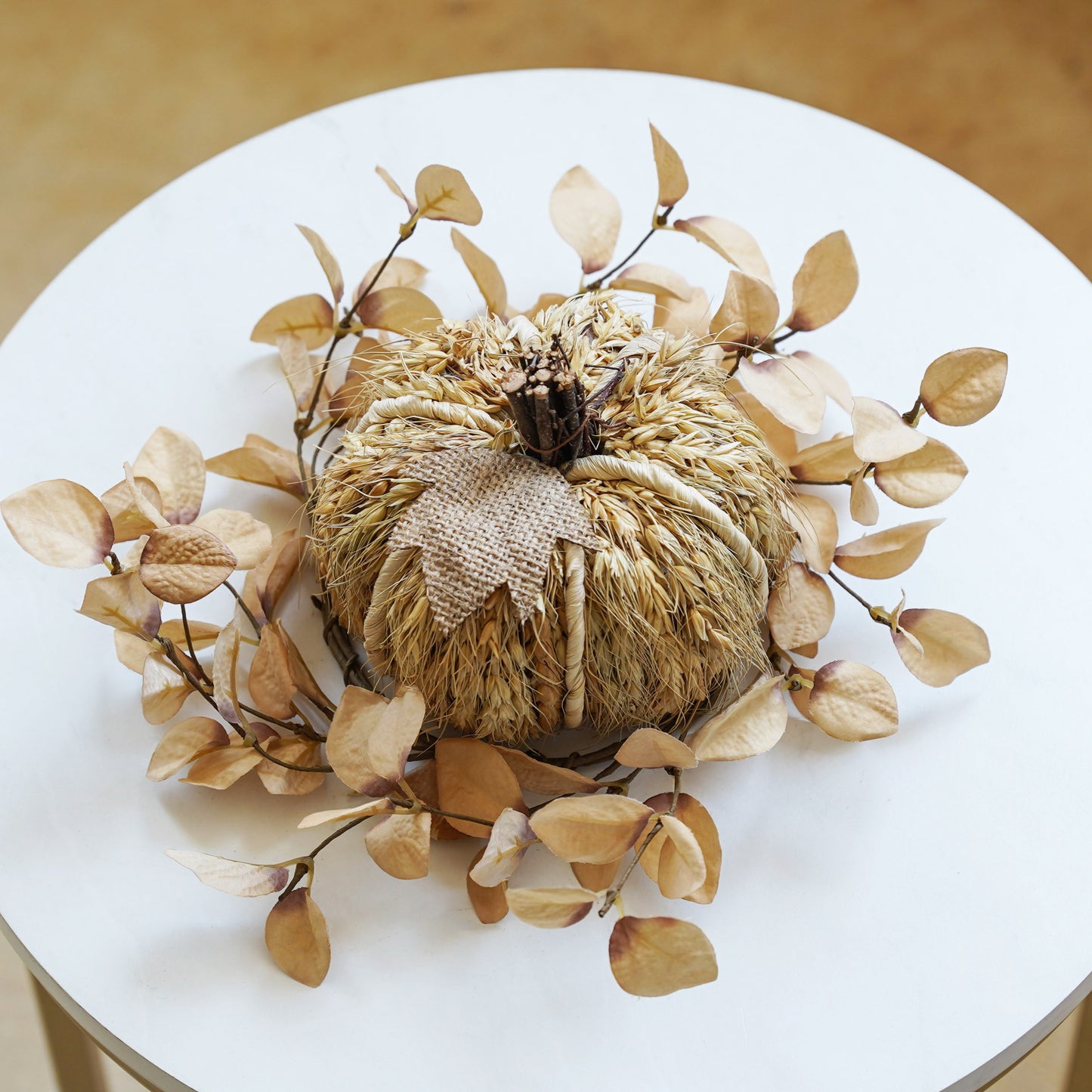 Beige Eucalyptus Candle Ring | Small