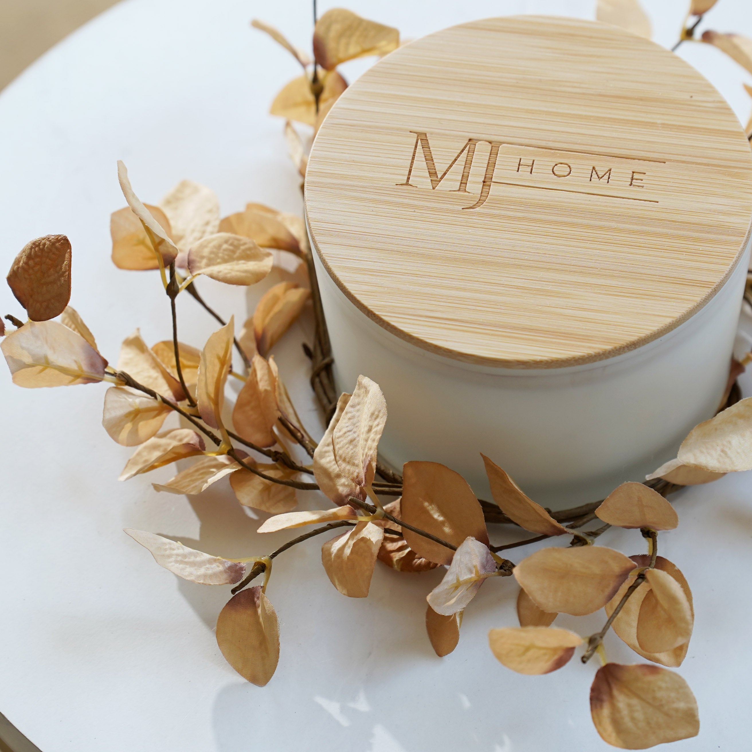 Beige Eucalyptus Candle Ring | Small