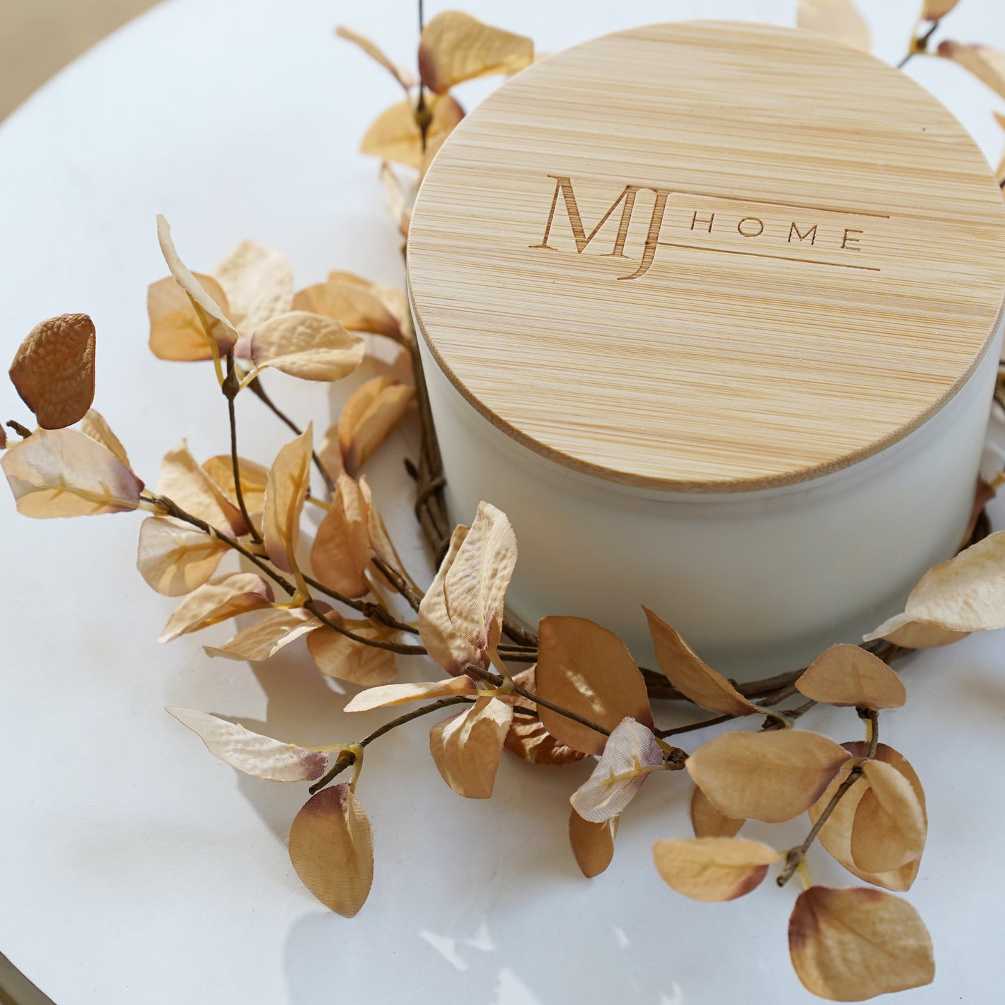 Beige Eucalyptus Candle Ring | Small