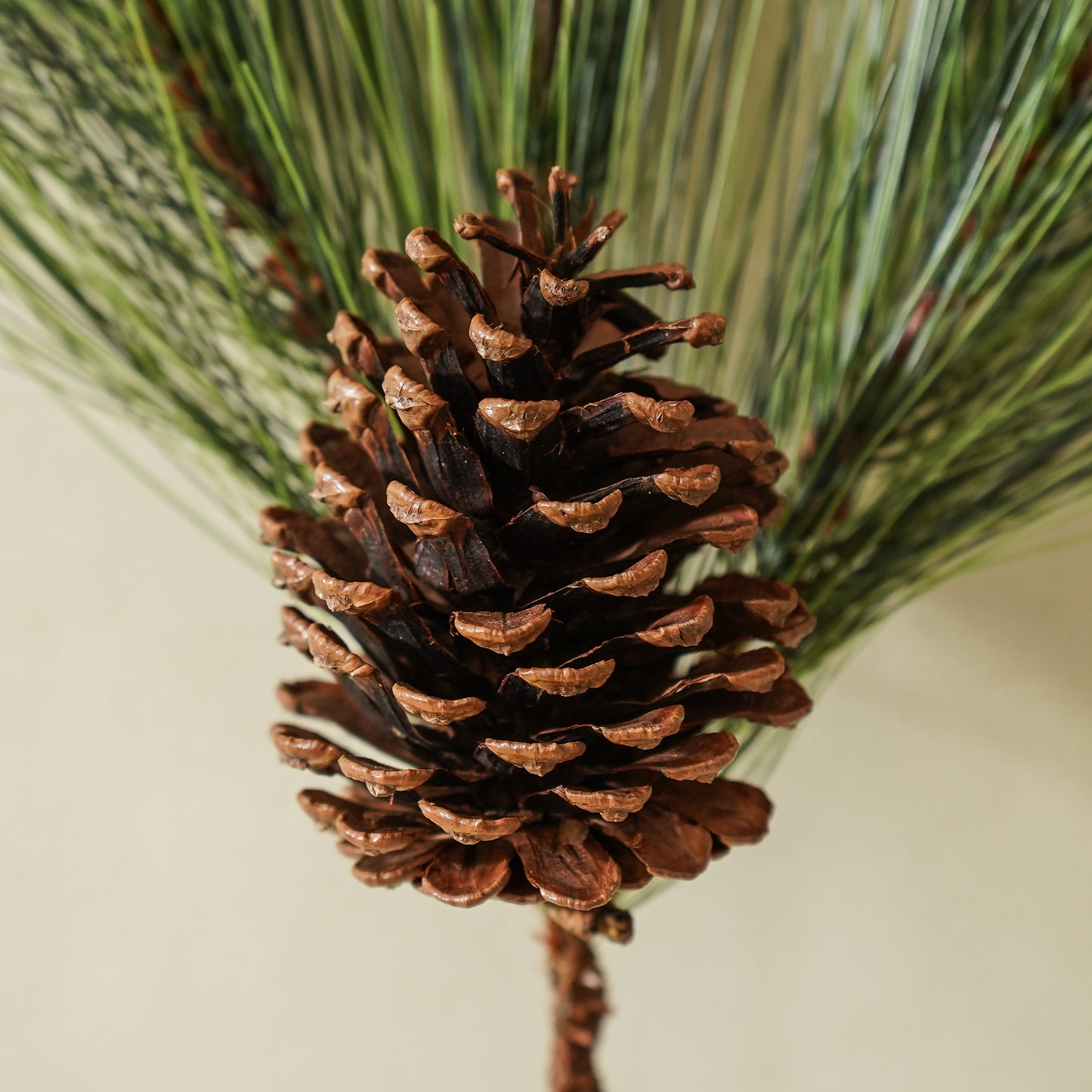 Faux Winter Greenery with Pinecones