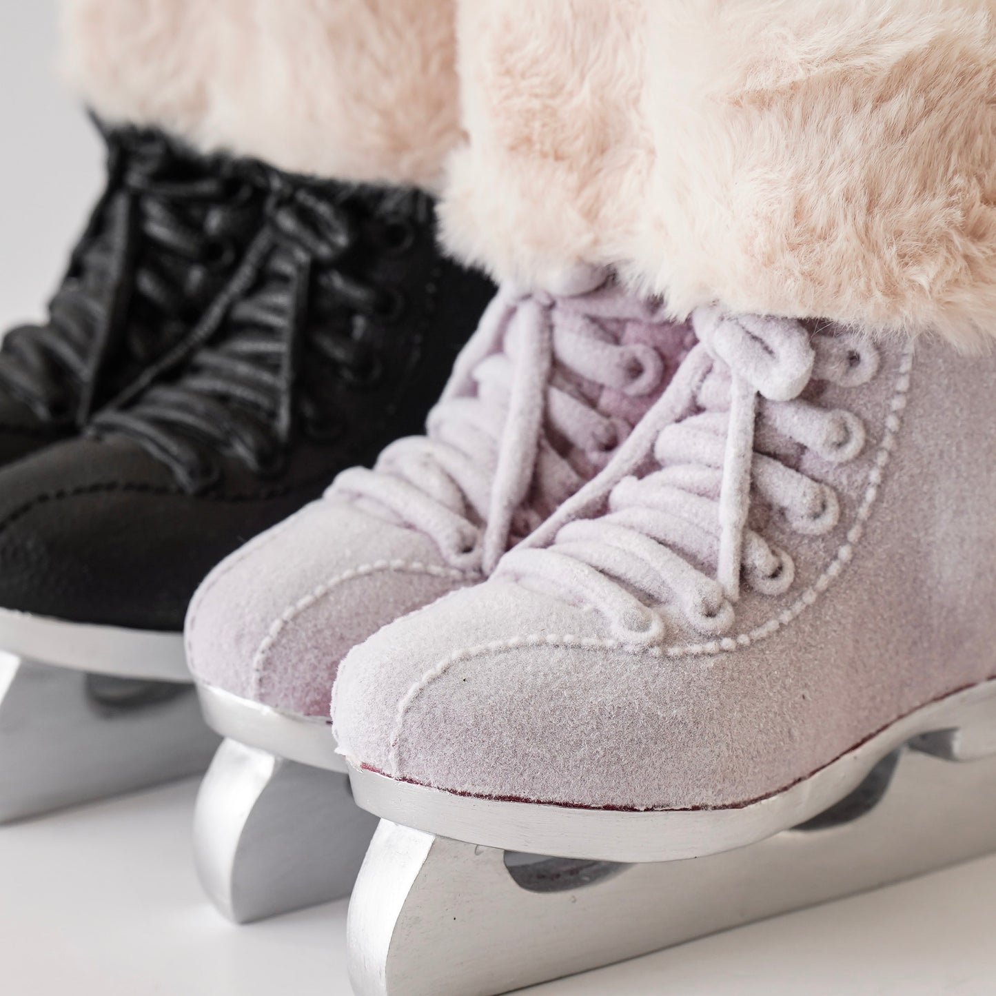 Fuzzy Pink Ice Skates Planter | Faux Fur Trim