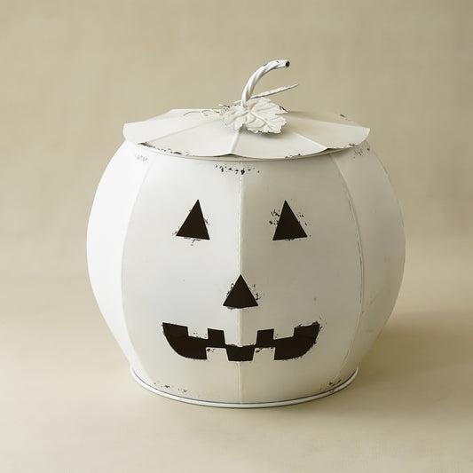White Jack O' Lantern with Lid