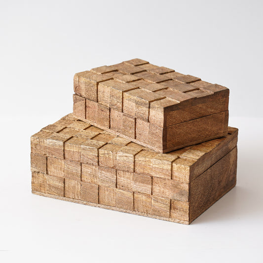 Natural Wood Weave Box Set
