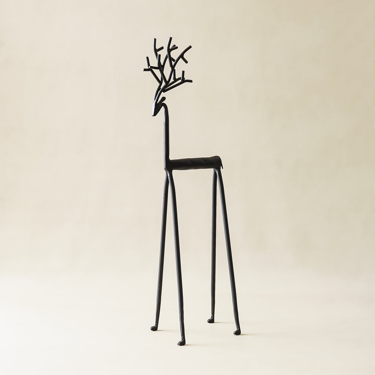 Modern Black Iron Reindeer Trio | Set of 3