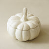 Off White Pumpkin Container with Lid