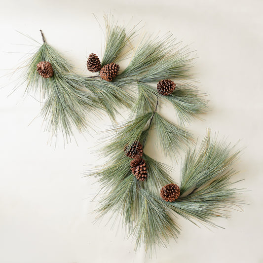 Pine and Pinecone Garland | 6-Foot Faux Greenery with Realistic Pinecones