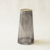 Harlan Smoked Glass Vase | Gold Rim Modern Accent