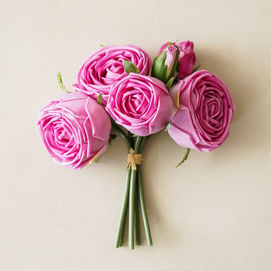Real Touch Rose Bouquet | Magenta