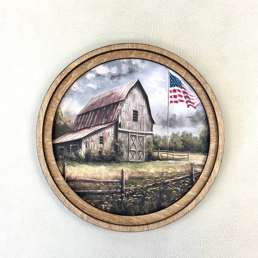 Homestead Round Framed Wall Decor | Made in USA