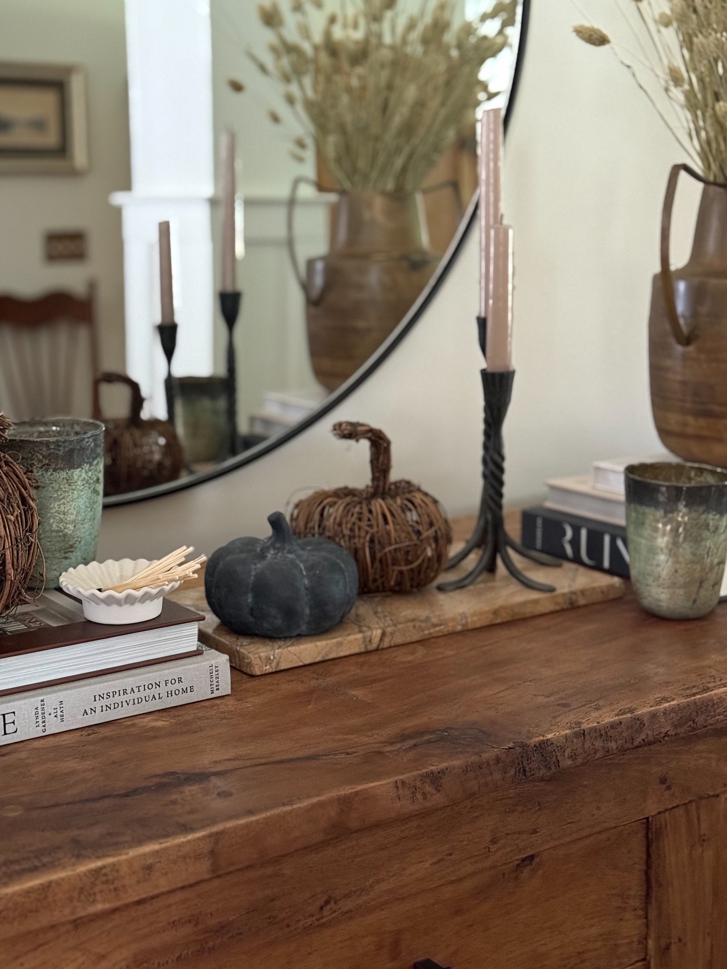 Rustic Twig Pumpkin Decor | Small