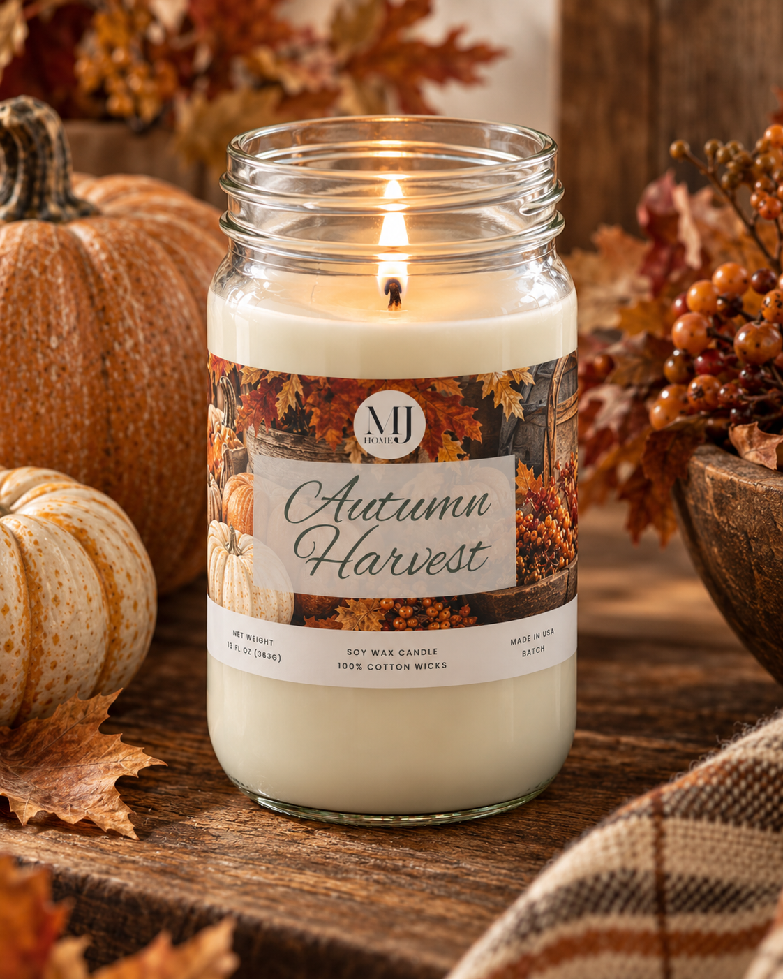 Autumn Harvest | Mason Jar Candle