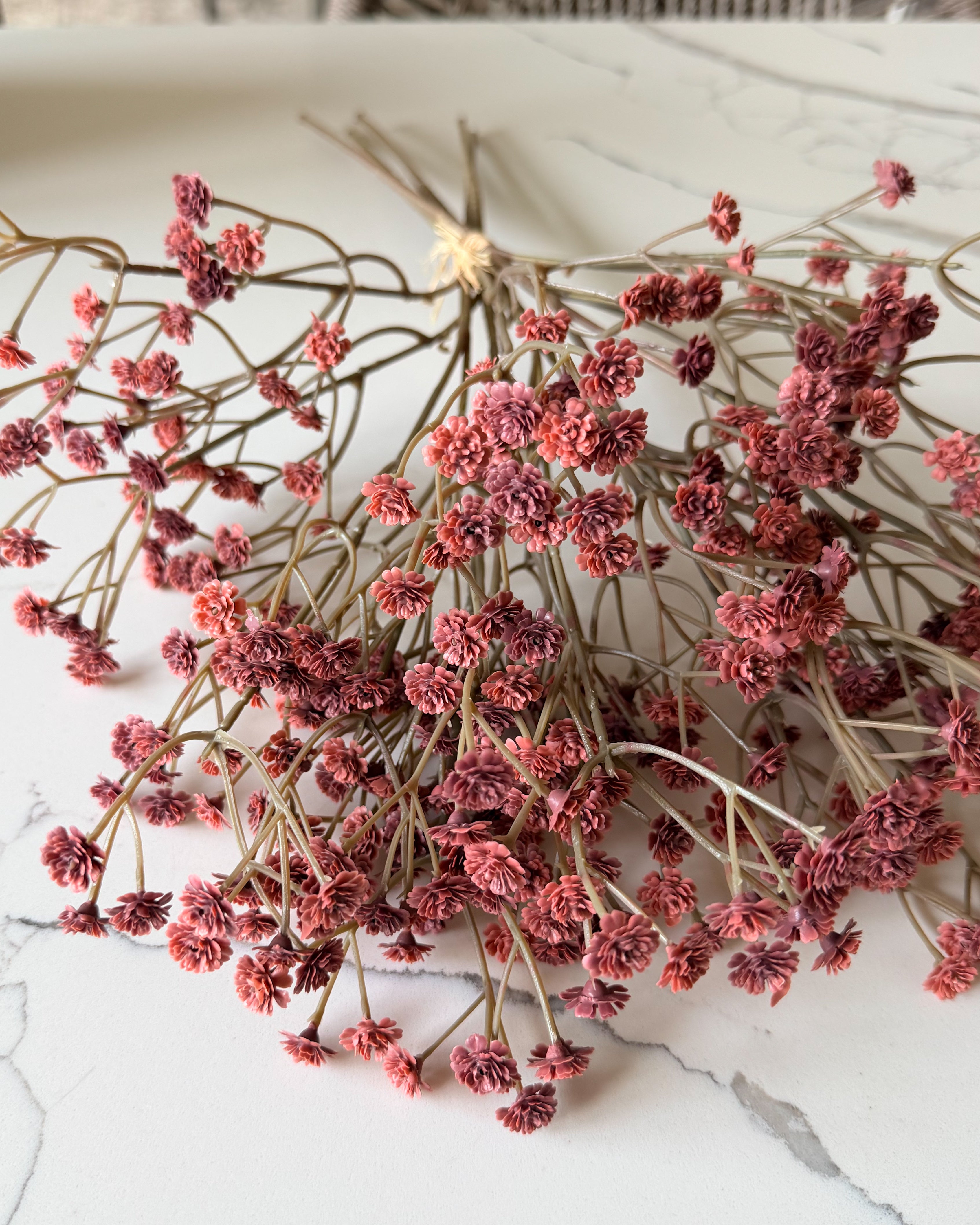 Real Touch Autumn Rose Baby’s Breath Bunch