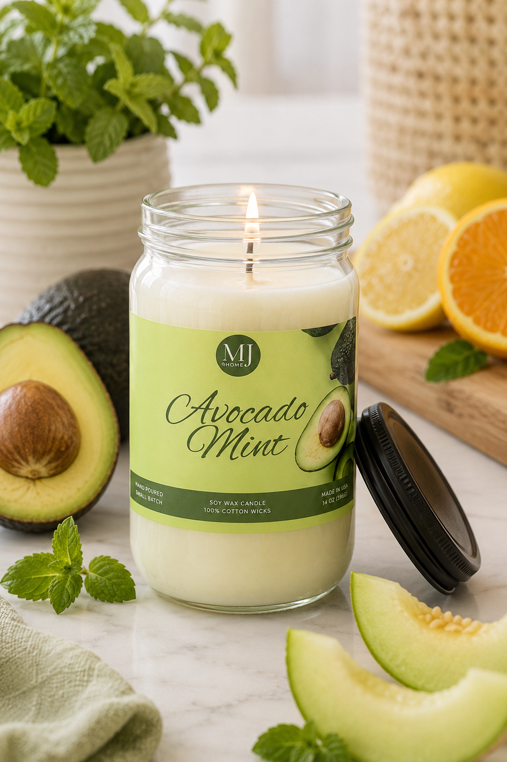 Avocado Mint | Mason Jar Candle
