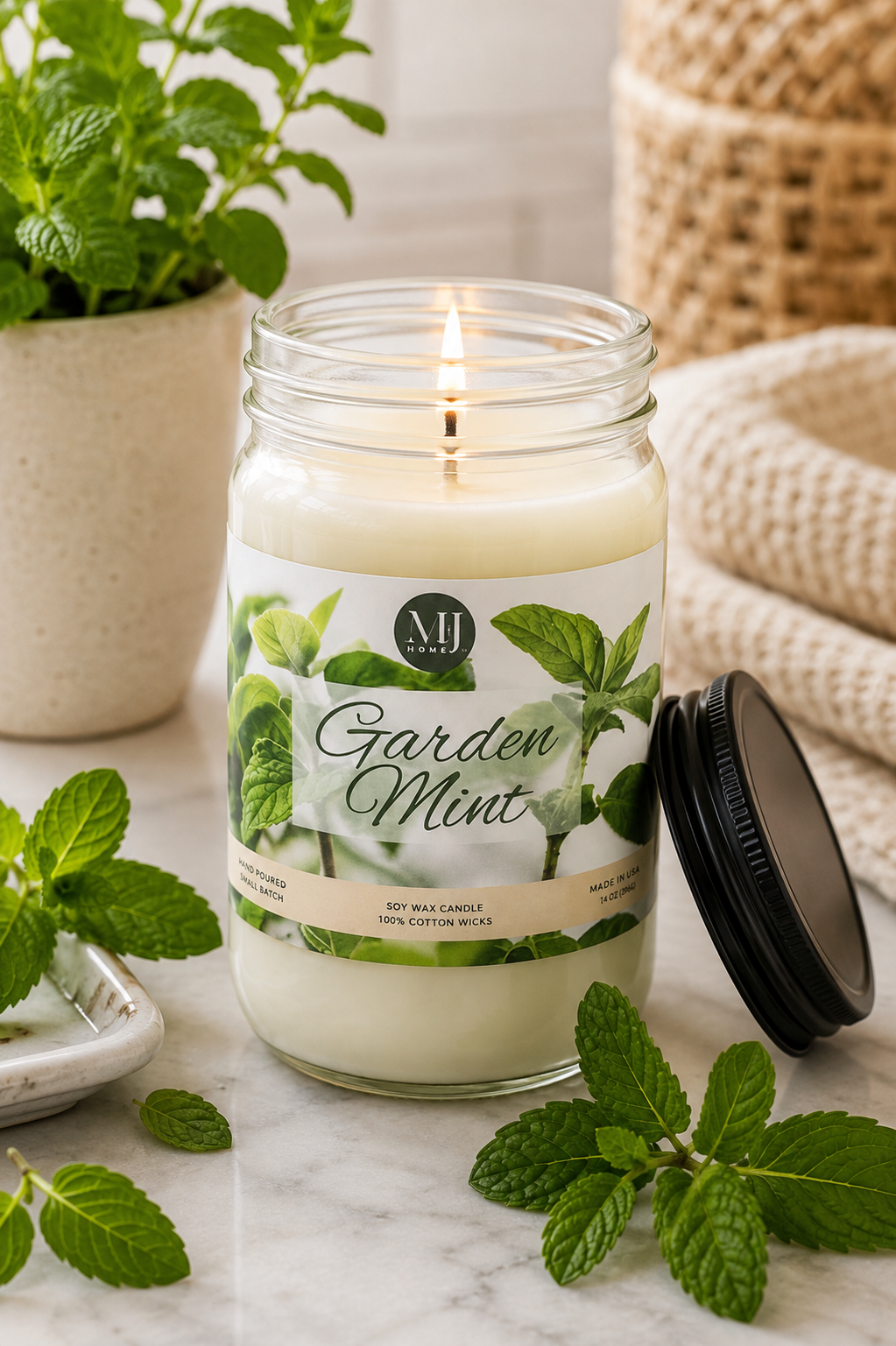 Garden Mint | Mason Jar Candle