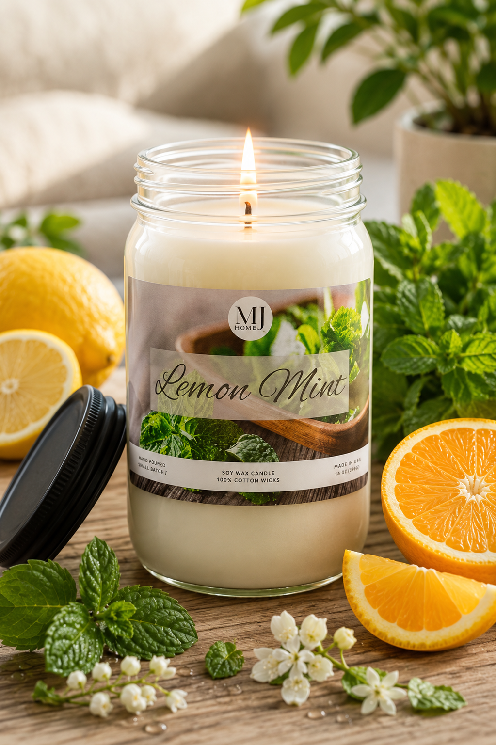 Lemon Mint | Mason Jar Candle