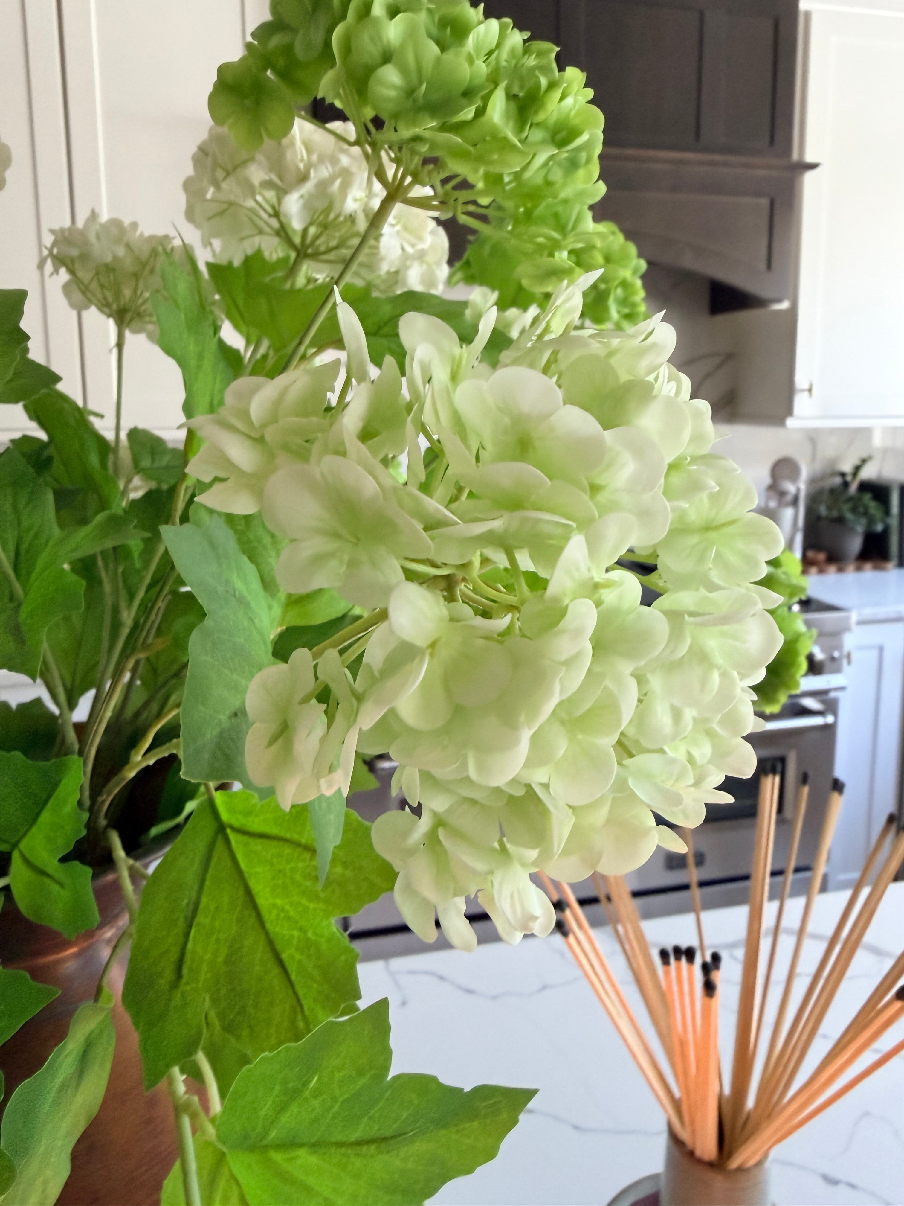 Real Touch Spring Green Snowball Hydrangea